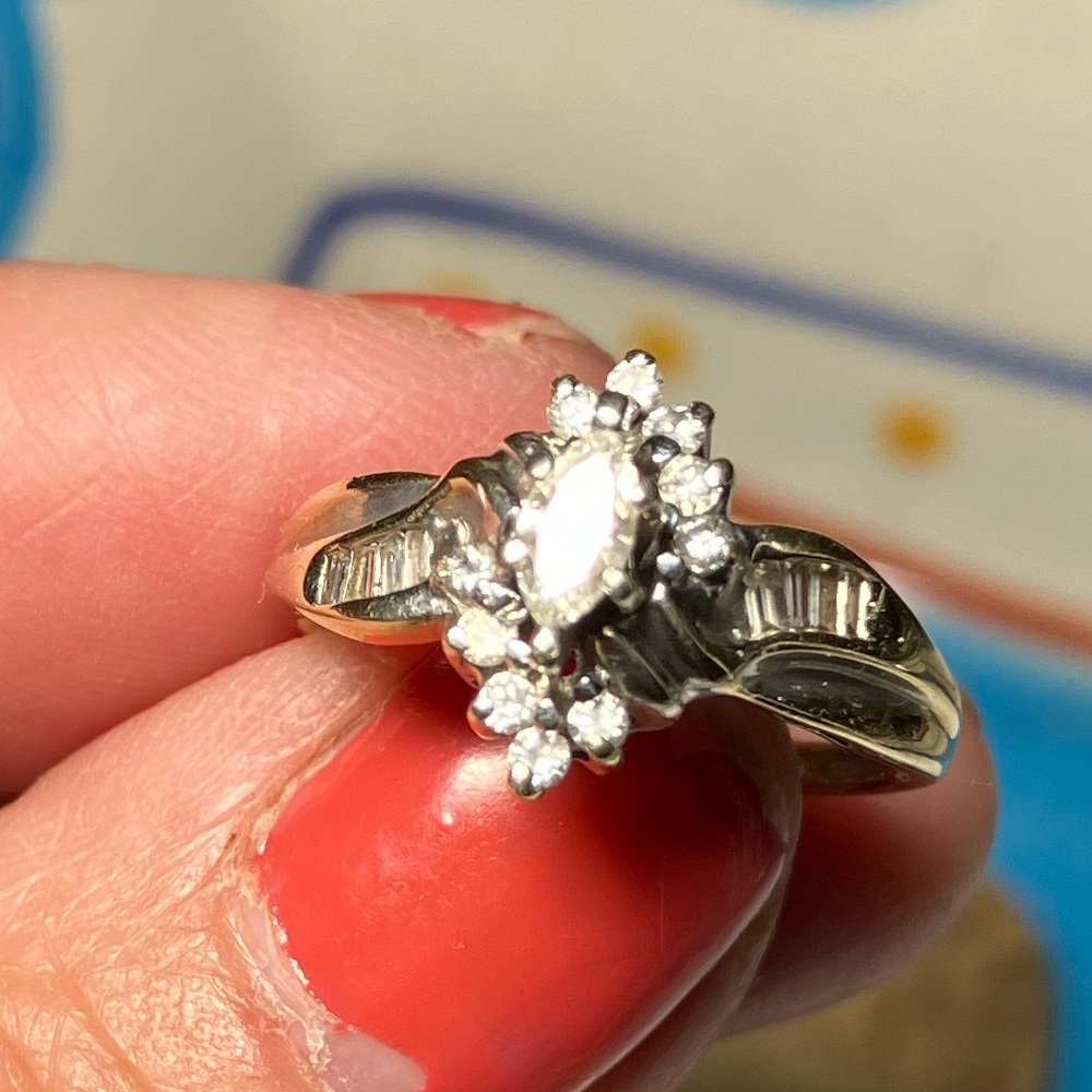 SALE!! 14k Solid yellow gold and naturall diamond ring - Picture 9 of 14
